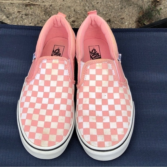 ♦️Vans Missy Rosette Pink checkerboard Slip on Shoes - Picture 4 of 12